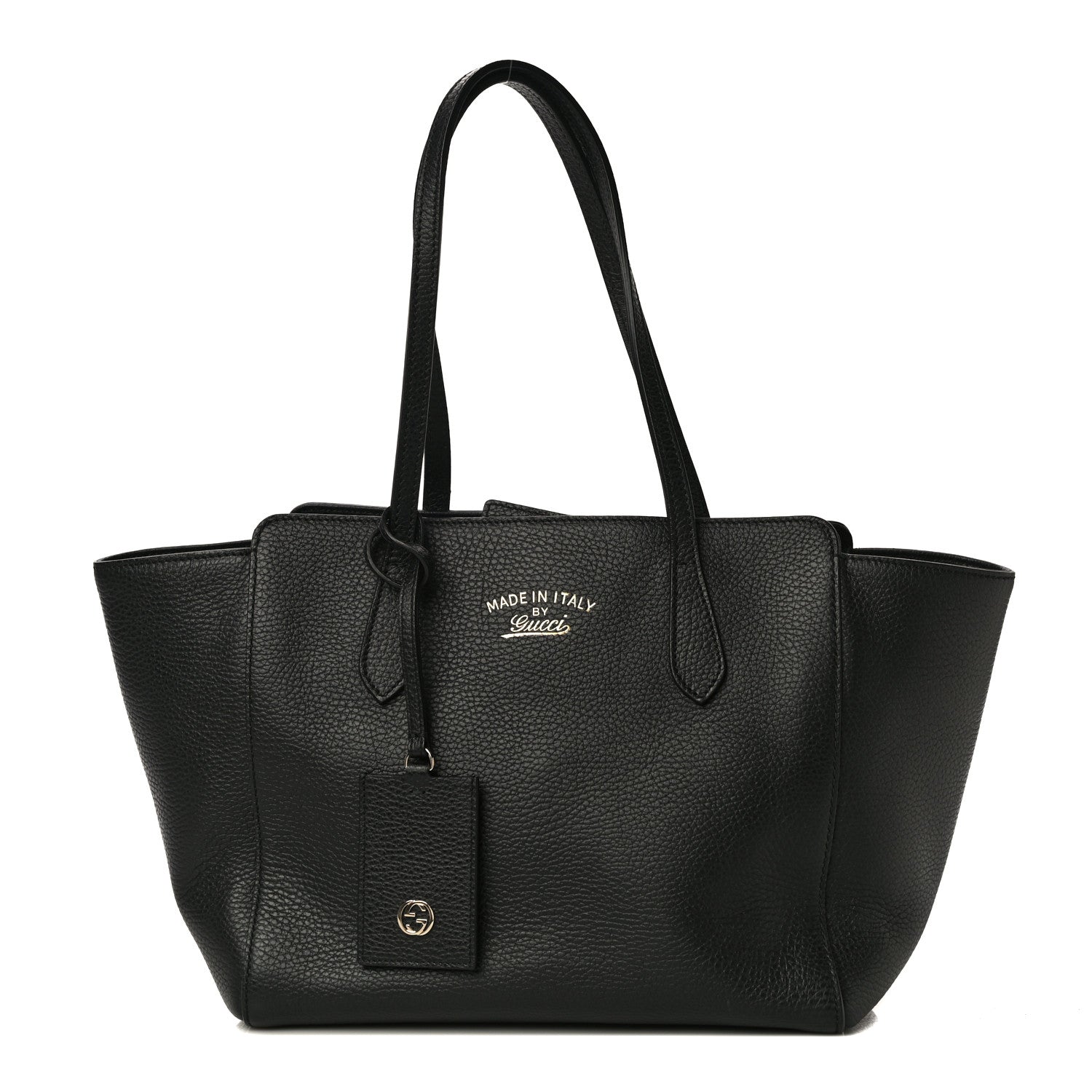 Gucci Pebbled Calfskin Small Swing Tote Black 1 of 11