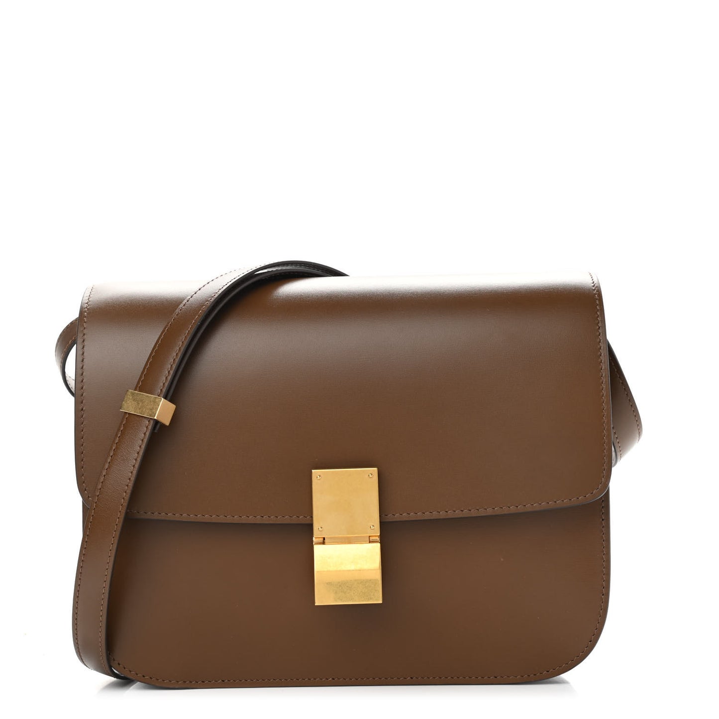Box Calfskin Medium Classic Box Flap Bag Camel