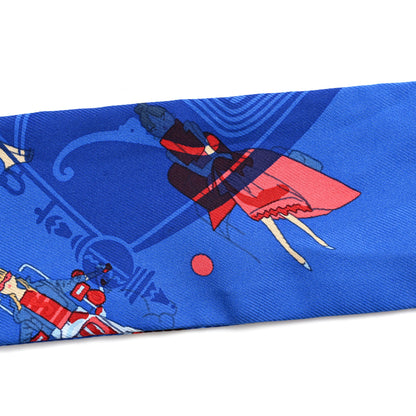 Hermes Silk Ex-Libris Les Parisiennes Twilly Bleu Royal Rouge Ciel 5 of 5