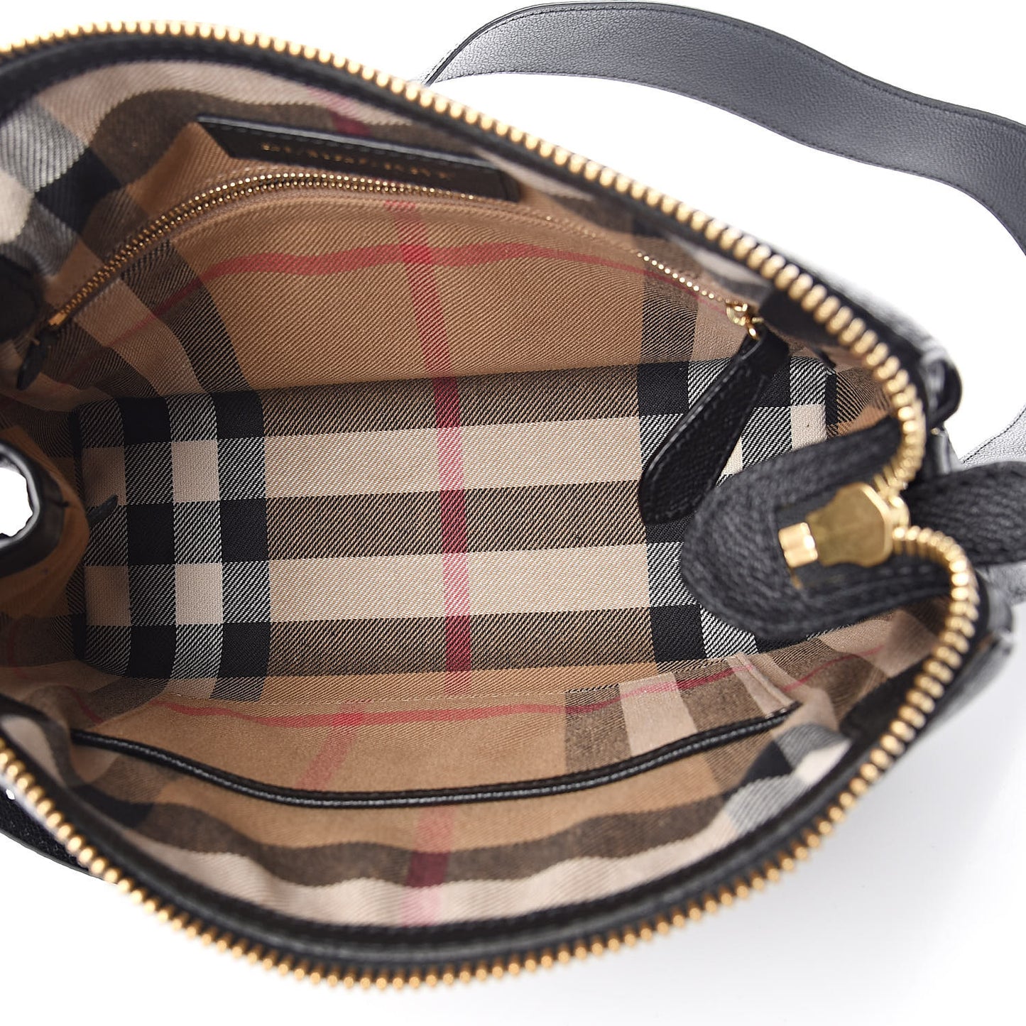 Soft Grain Calfskin House Check Small Helmsley Crossbody Black