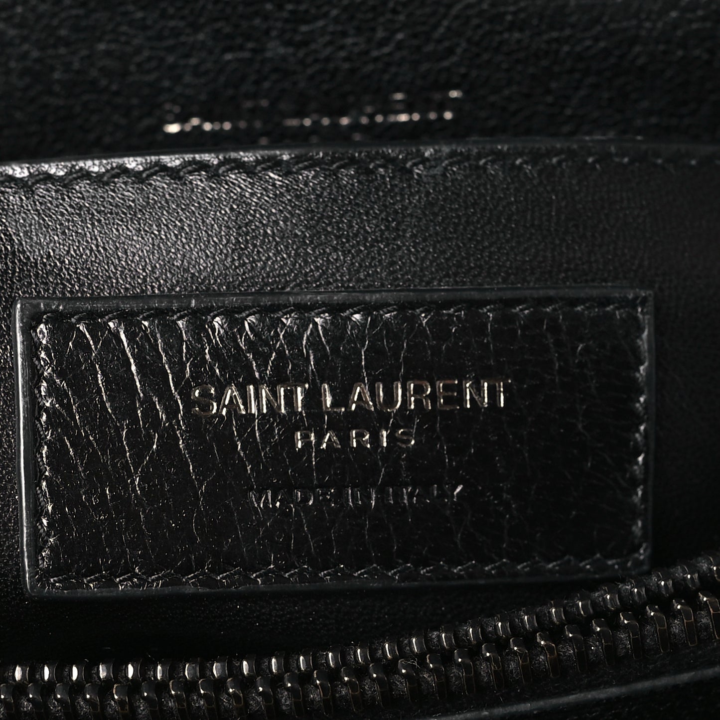 Sheepskin Matelasse Chevron Monogram Monochrome Medium College Bag Black