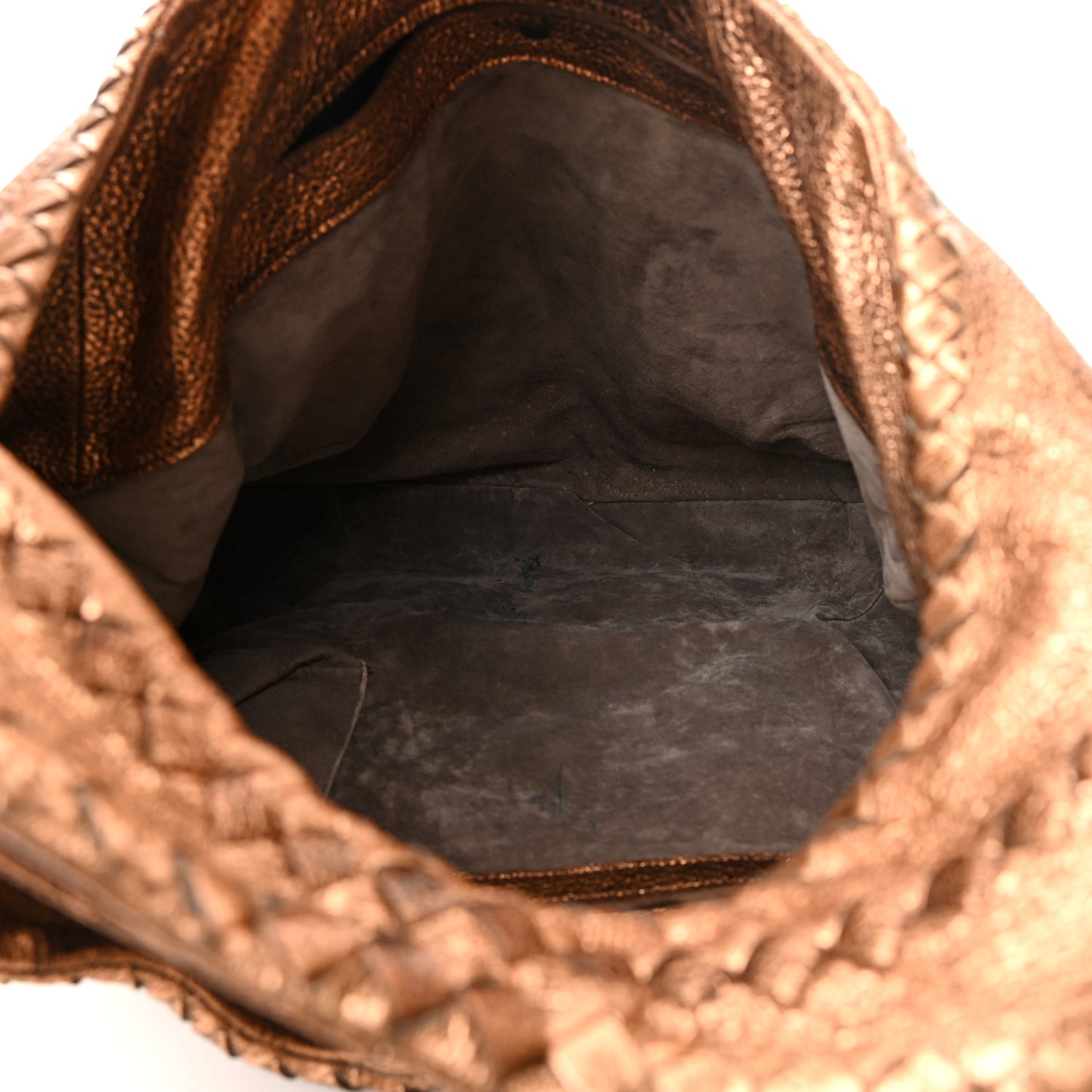 Metallic Cervo Deerskin Large Hobo Rame Ossidato