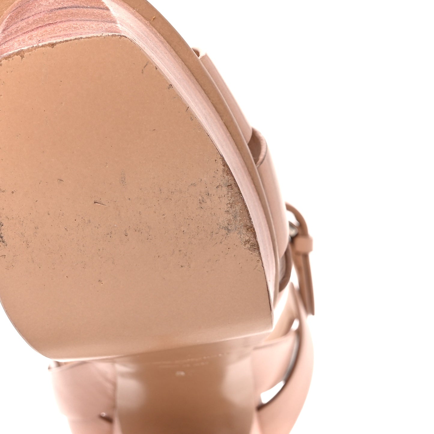 Calfskin Tribute 105 Platform Sandals 37 Beige