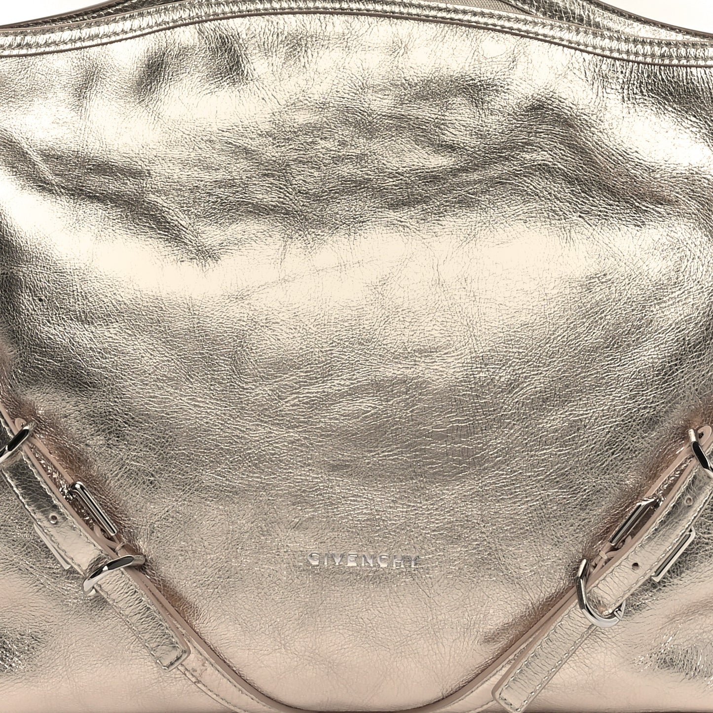 Metallic Calfskin Medium Voyou Bag Dusty Gold