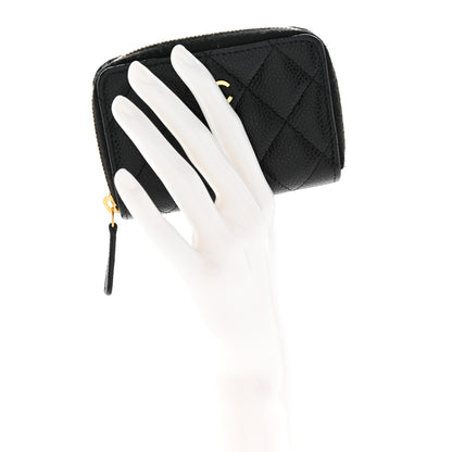 Chanel Caviar Quilted Zip Coin Purse Black 2 of 8
