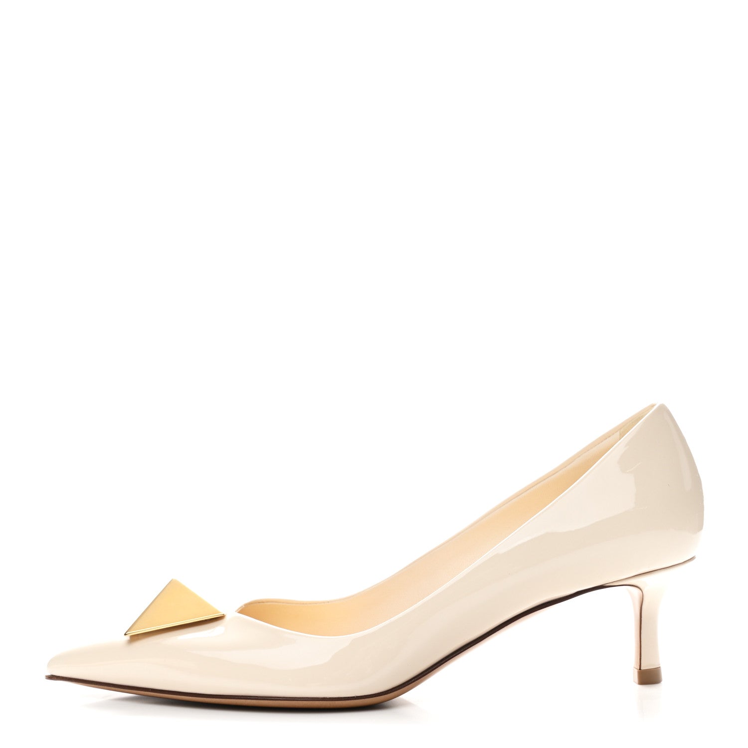 Valentino Garavani Patent Tonal One Stud Pumps 37 Ivory 1 of 9