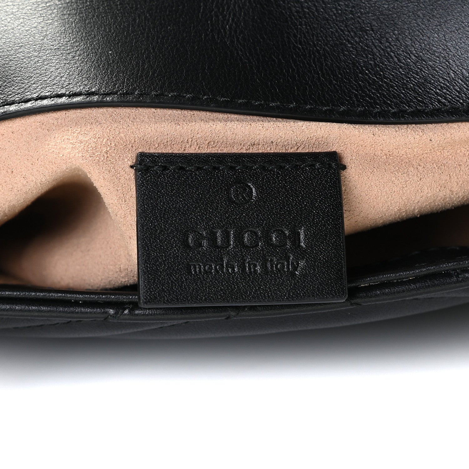 Gucci Calfskin Matelasse Super Mini GG Marmont Shoulder Bag Black 7 of 9