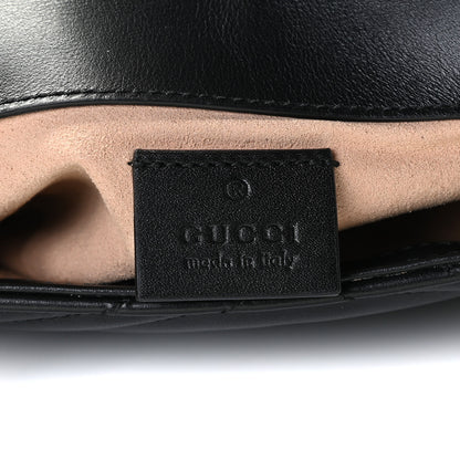 Gucci Calfskin Matelasse Super Mini GG Marmont Shoulder Bag Black 7 of 9