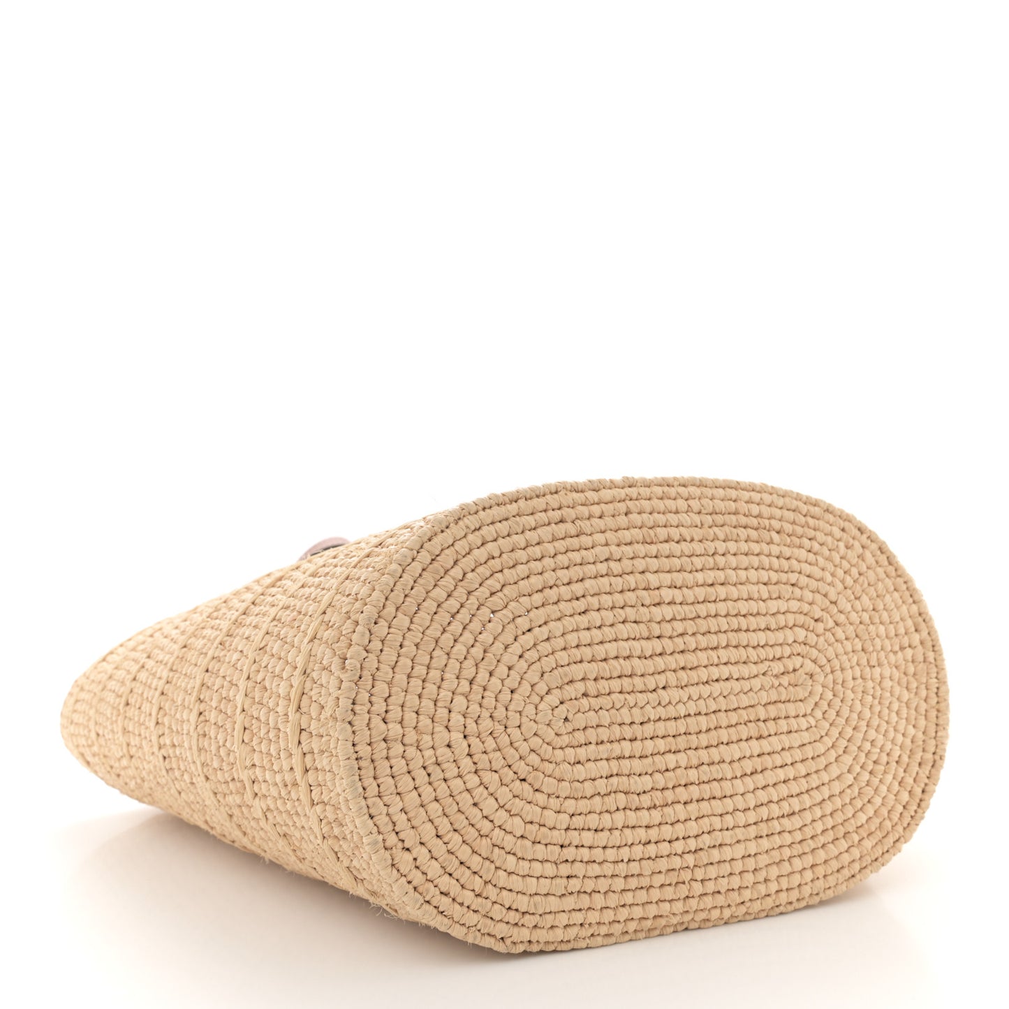 Raffia Calfskin Triomphe Teen Panier Tan
