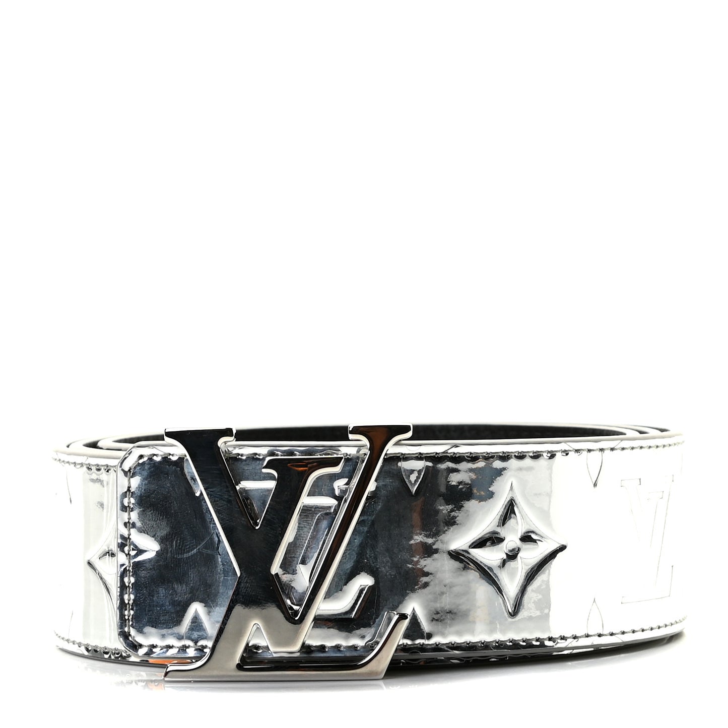 Monogram Miroir 40mm Reversible LV Initiales Belt 100 40 Silver