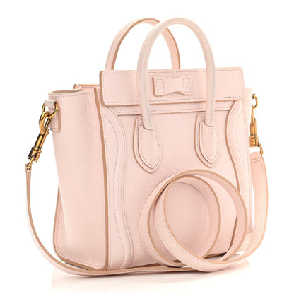 Celine Drummed Calfskin Nano Luggage Pale Pink 2 of 16