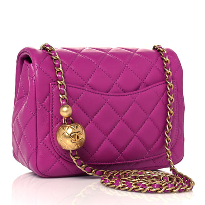 Chanel Lambskin Quilted Mini Pearl Crush Flap Purple 3 of 13