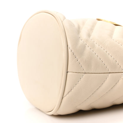 Gucci Calfskin Matelasse Mini GG Marmont 2.0 Bucket Bag White 9 of 9