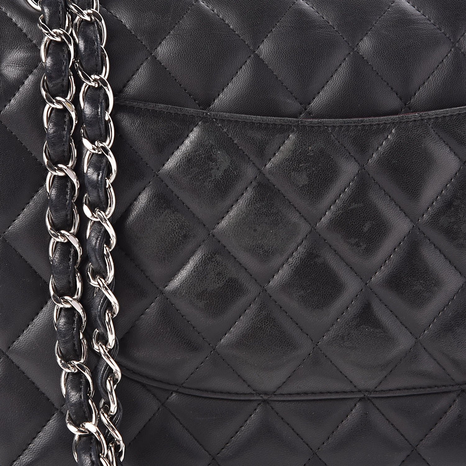 Chanel Lambskin Quilted Jumbo Double Flap Black 11 of 12