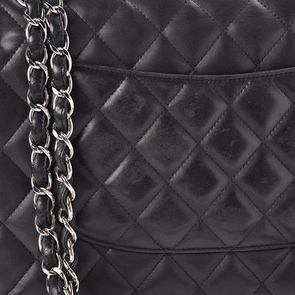 Chanel Lambskin Quilted Jumbo Double Flap Black 11 of 12
