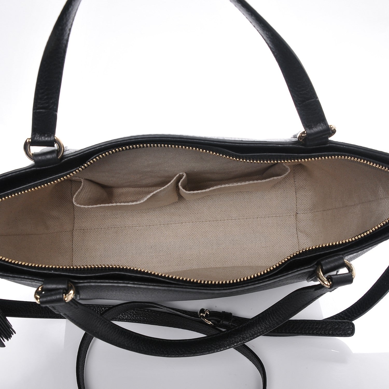 Gucci Pebbled Calfskin Small Soho Top Handle Bag Black 5 of 7