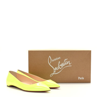 Christian Louboutin Patent Pigalle Follies Flats 37 Neon Yellow 8 of 8