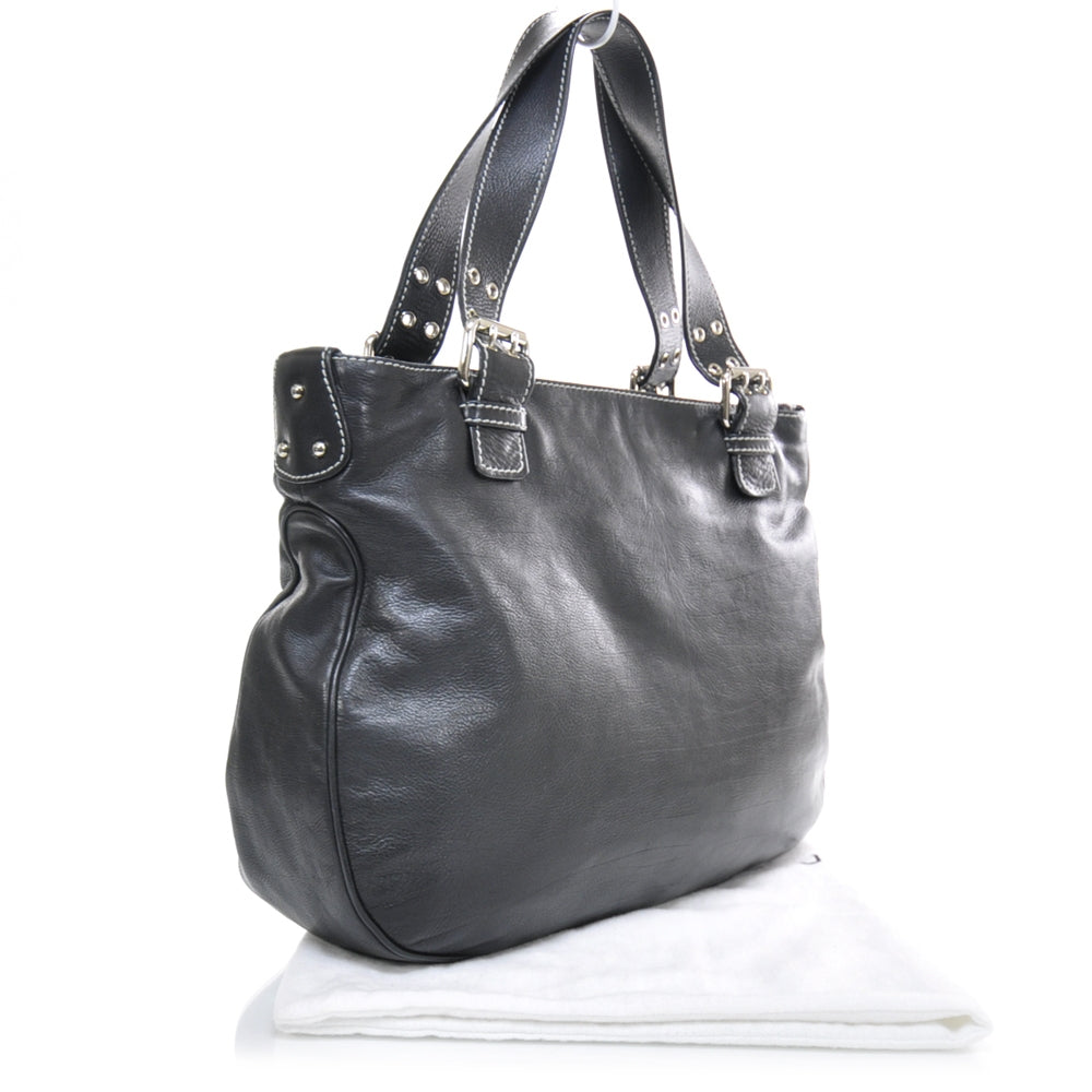 Leather Stella Tote Black