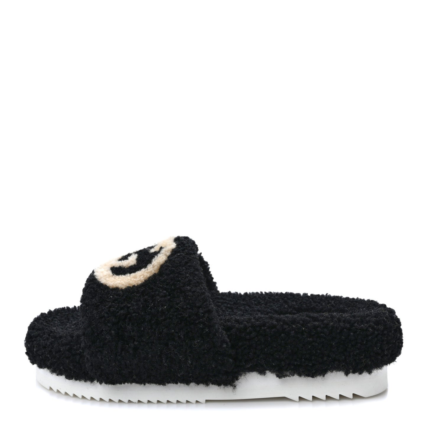 Shearling Womens Eileen Slide Sandals 36 Black Butterscotch