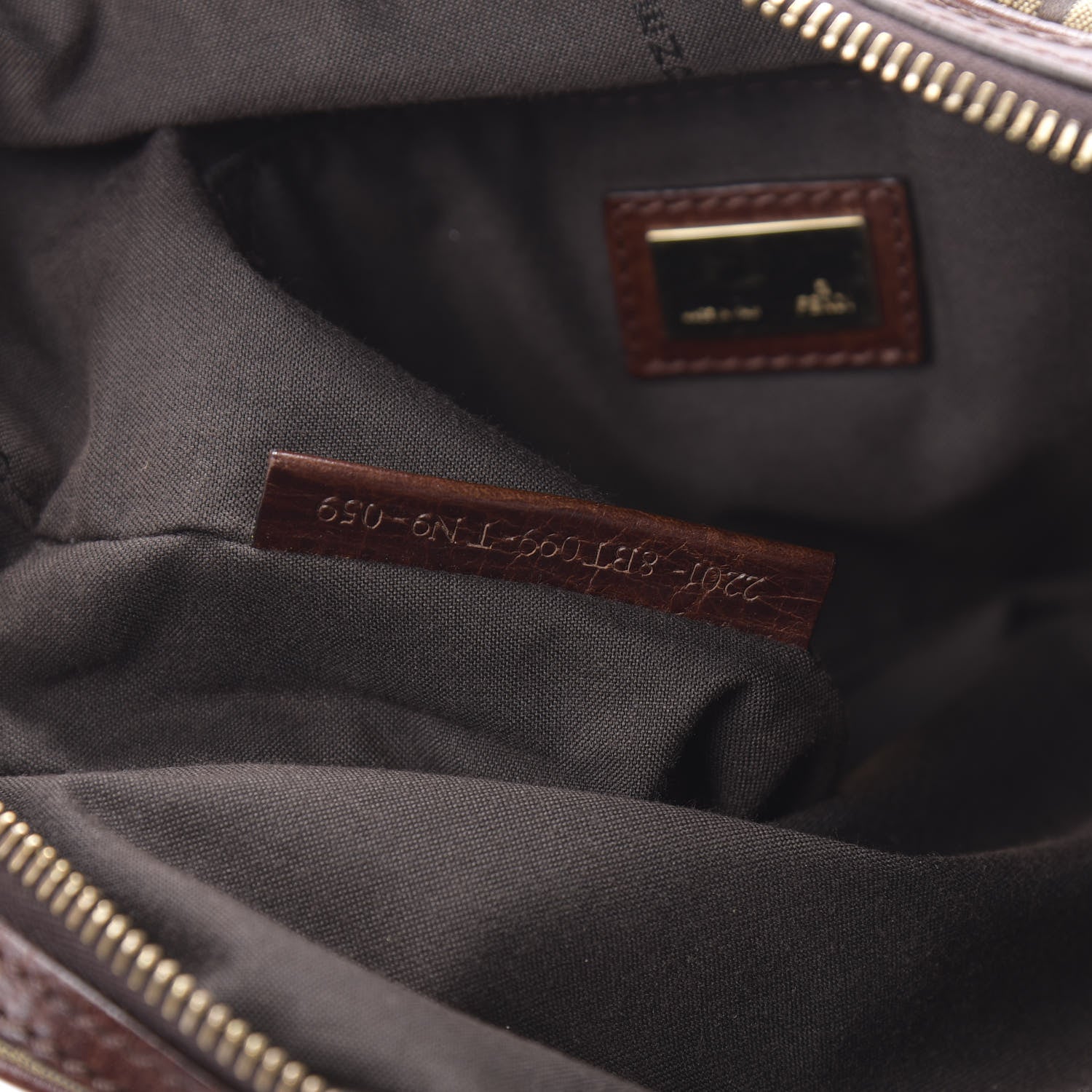 Fendi Zucchino Vitello Crossbody Messenger Mogano Panna Bruciato 7 of 14