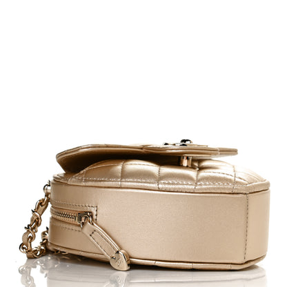 Chanel Metallic Lambskin Quilted CC In Love Heart Clutch With Chain Gold 3 of 9