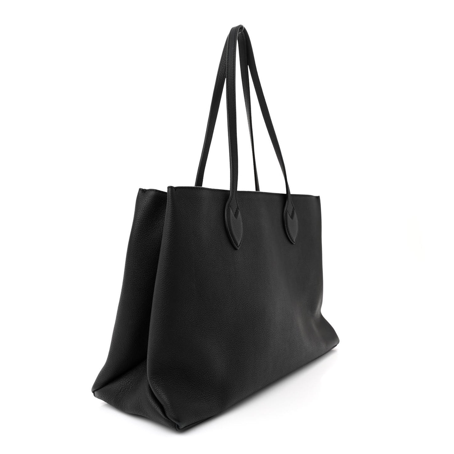 Grained Calfskin Lockme Shopper Black