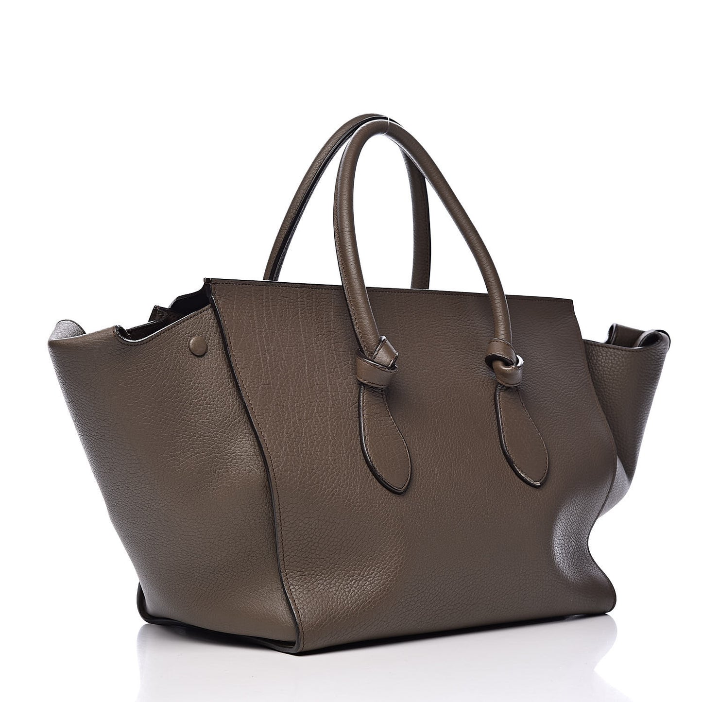 Crisped Calfskin Large Tie Knot Tote Grey