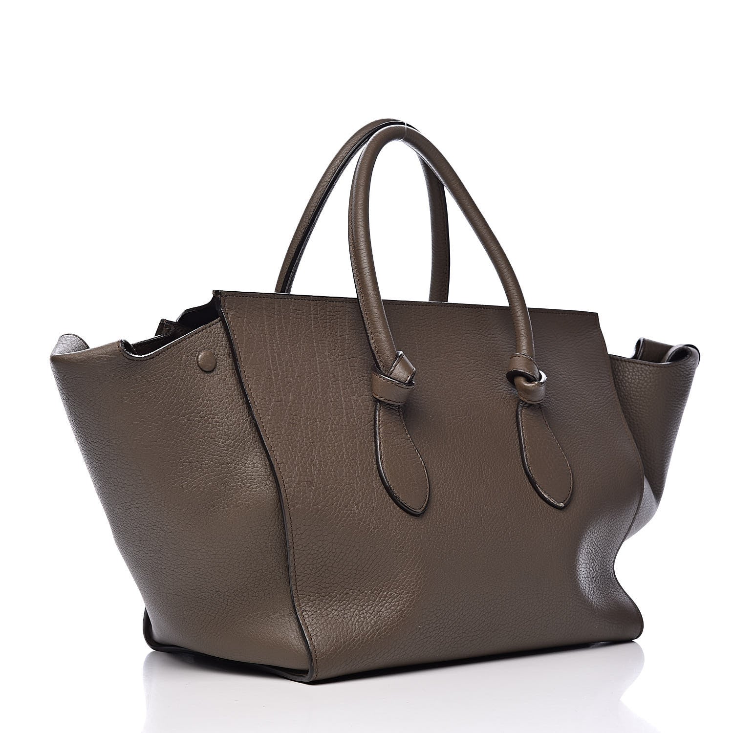 Celine Crisped Calfskin Large Tie Knot Tote Grey 3 of 19