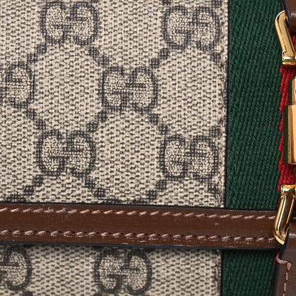 Gucci GG Supreme Monogram Azalea Calfskin Web Jackie 1961 Chain Wallet Beige Ebony Brown Sugar 11 of 17