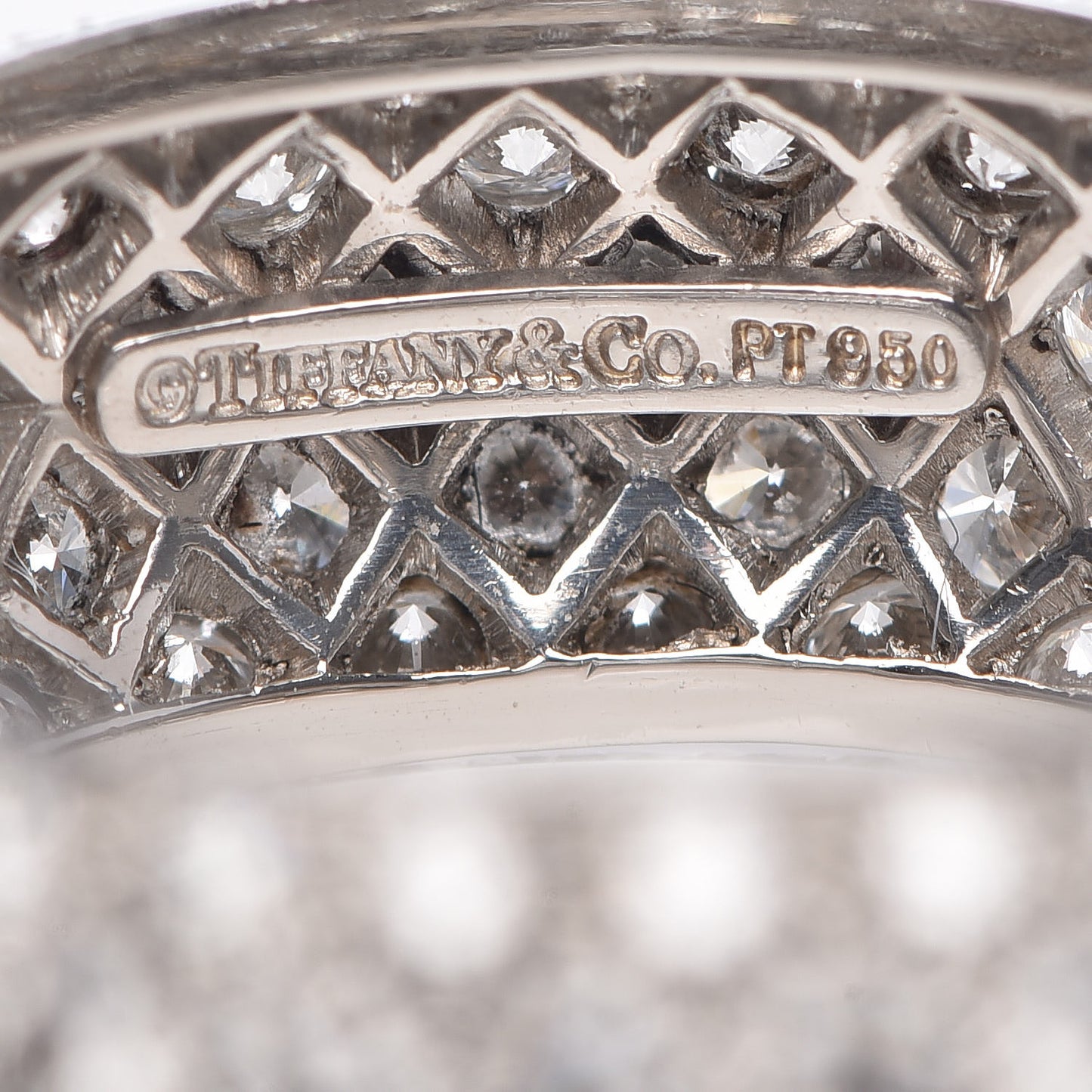 Platinum Diamond Five Row Etoile Band Ring 53 6.5