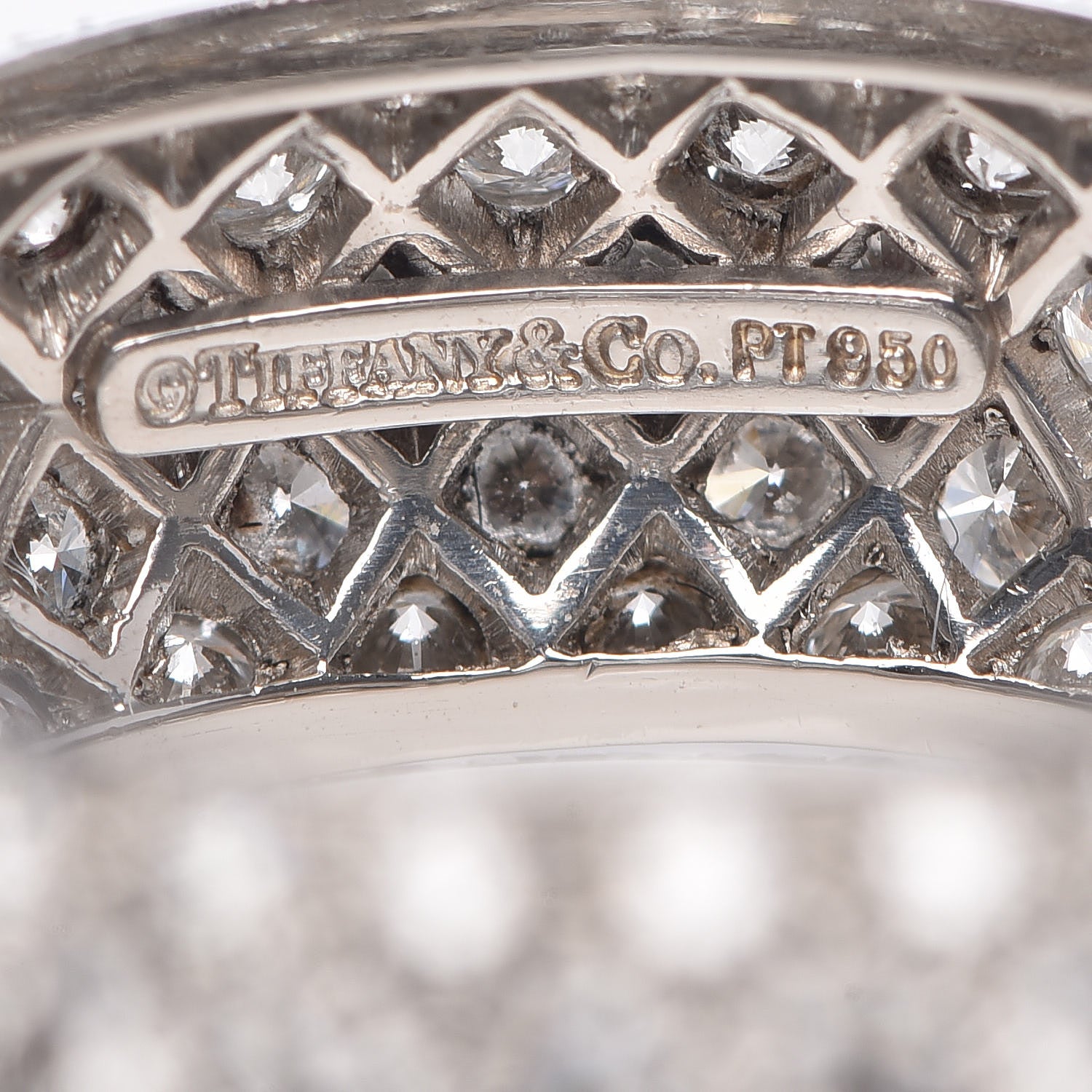 Tiffany Platinum Diamond Five Row Etoile Band Ring 53 6.5 4 of 5