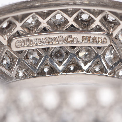 Tiffany Platinum Diamond Five Row Etoile Band Ring 53 6.5 4 of 5