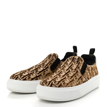 Christian Dior Velvet Oblique Womens Solar Slip On Sneakers 38 Bronze 3 of 9