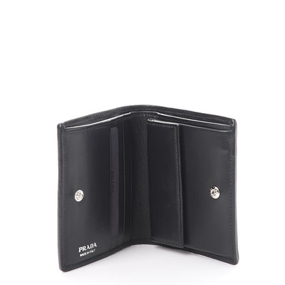 Prada Soft Calfskin Impunture Diagramme Wallet Black 5 of 8