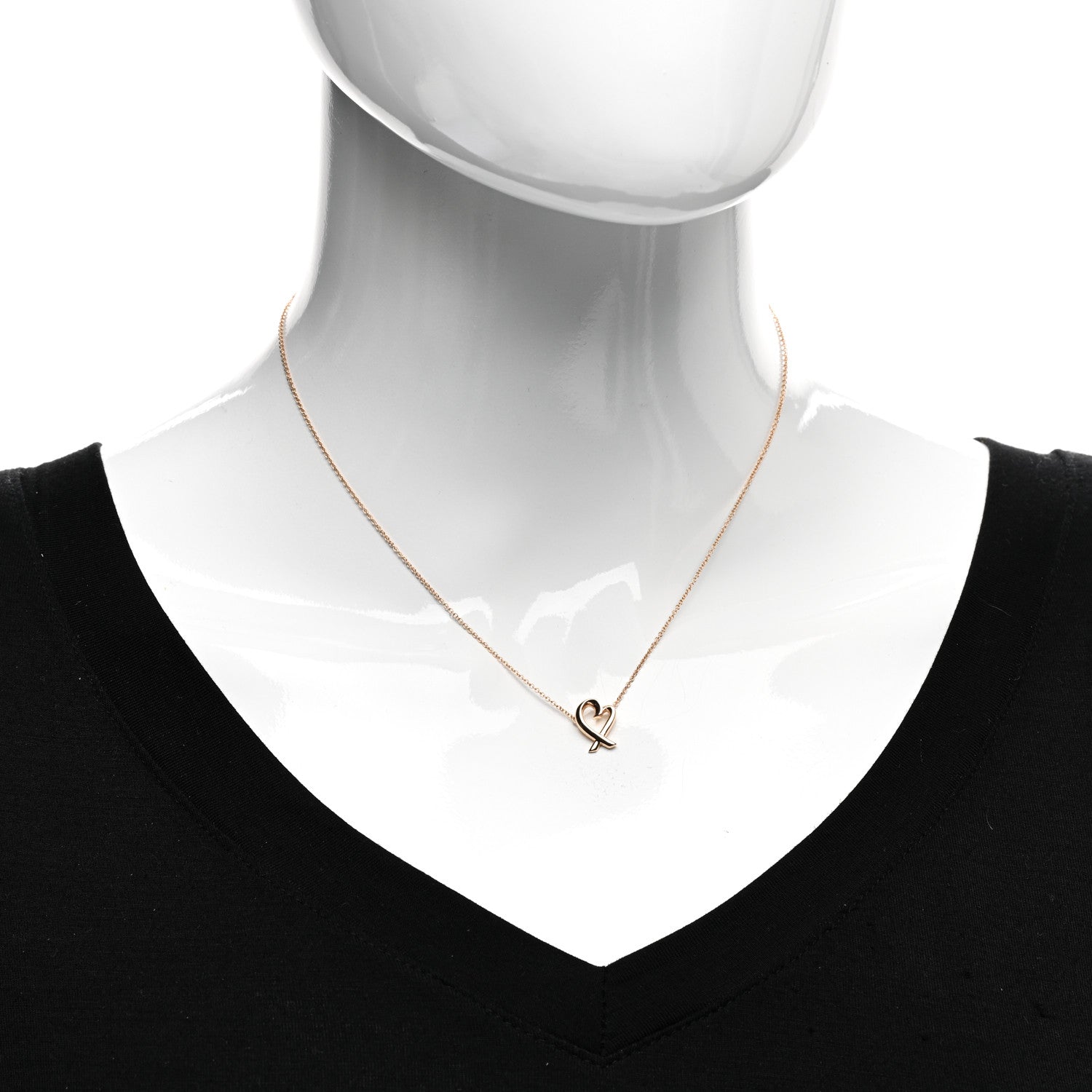 Tiffany 18K Rose Gold Mini Paloma Picasso Loving Heart Pendant Necklace 2 of 5