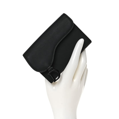Christian Dior Ultra Matte Calfskin Saddle Card Holder Black 2 of 11