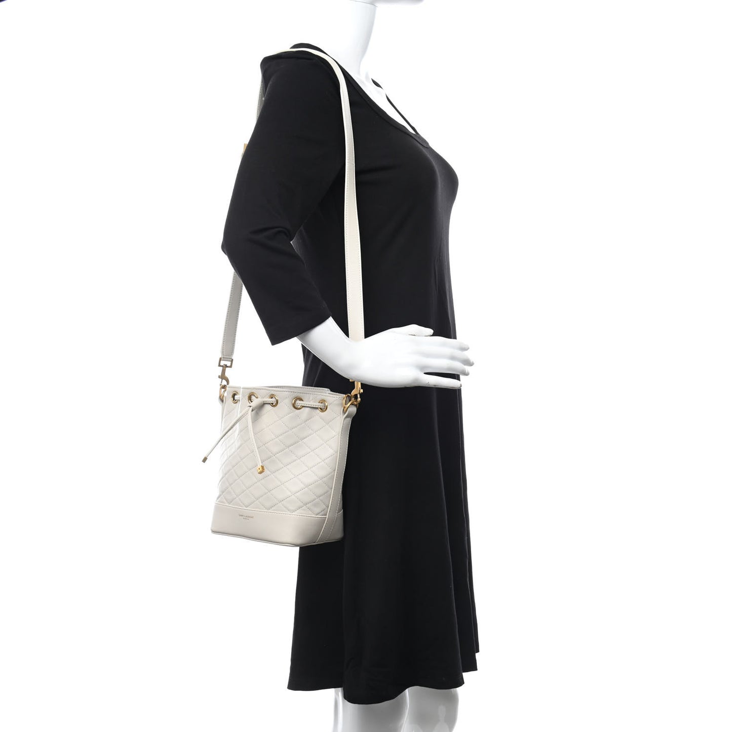 Lambskin Quilted Small Emmanuelle Bucket Bag Antique Vintage