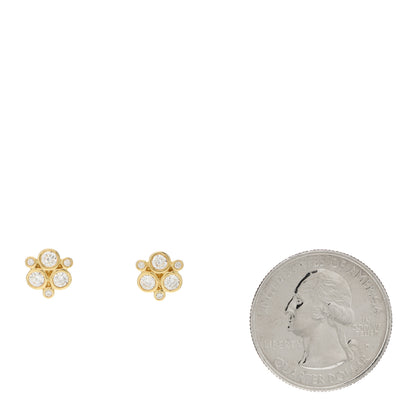 Temple St. Clair 18K Yellow Gold Diamond Small Classic Trio Earrings 2 of 5