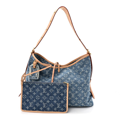 Louis Vuitton Monogram Denim CarryAll MM Blue 3 of 10