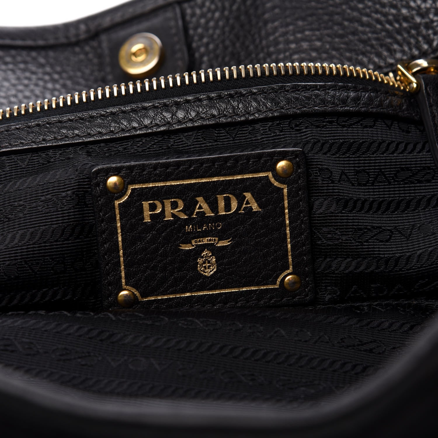 Prada Tessuto Nylon Vitello Daino Tote Black 6 of 10