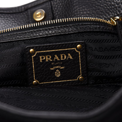 Prada Tessuto Nylon Vitello Daino Tote Black 6 of 10