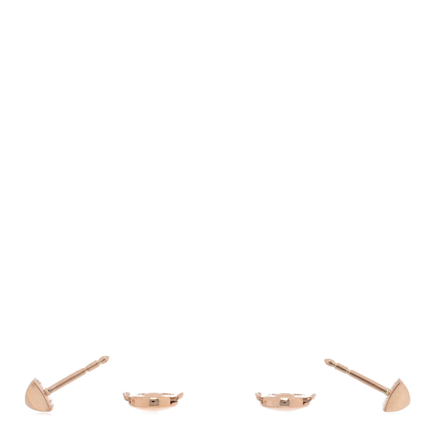 Hermes 18K Rose Gold Clou d'H Stud Earrings 3 of 5