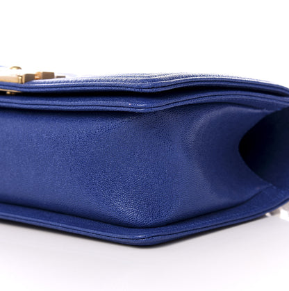 Chanel Caviar Quilted Medium Boy Flap Blue 7 of 8