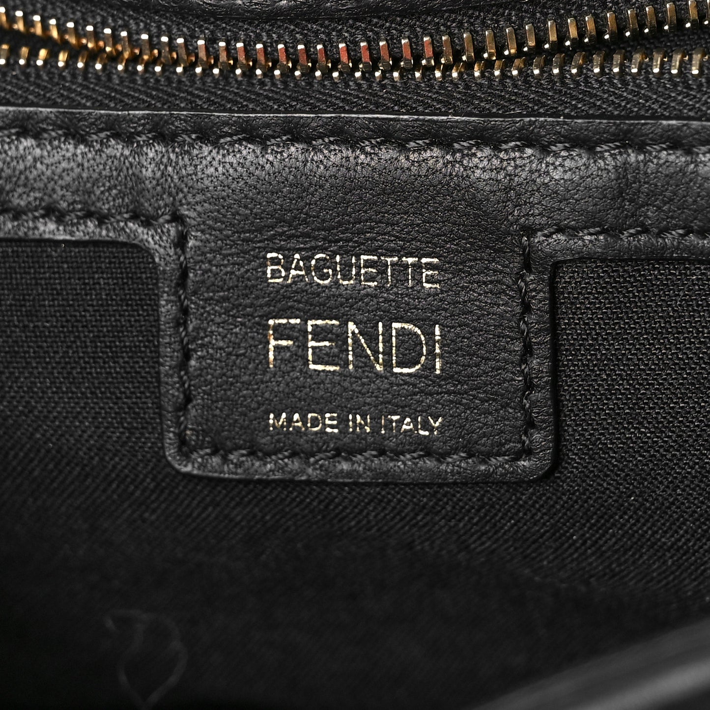 Nappa FF 1974 Embossed Baguette Black