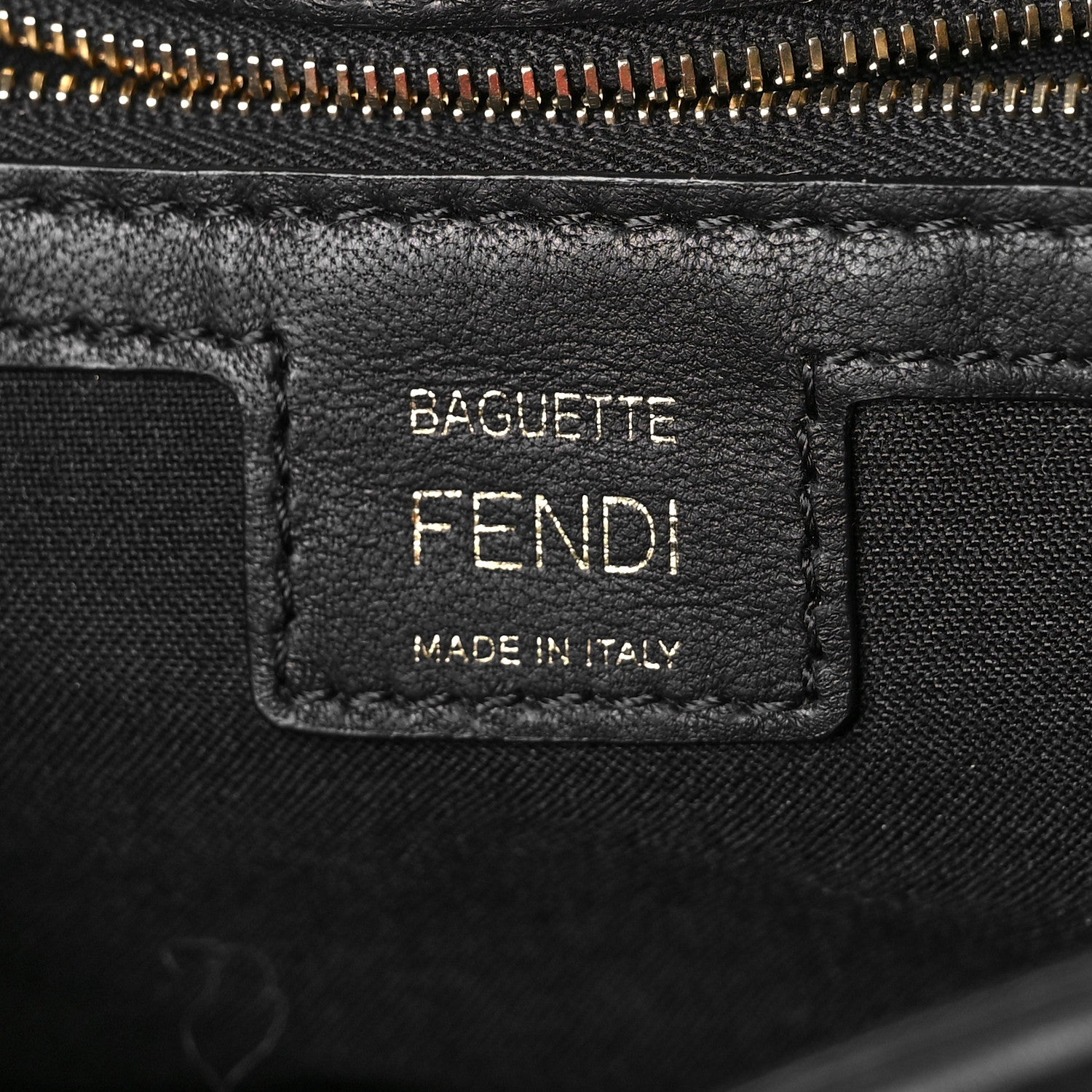 Fendi Nappa FF 1974 Embossed Baguette Black 6 of 9