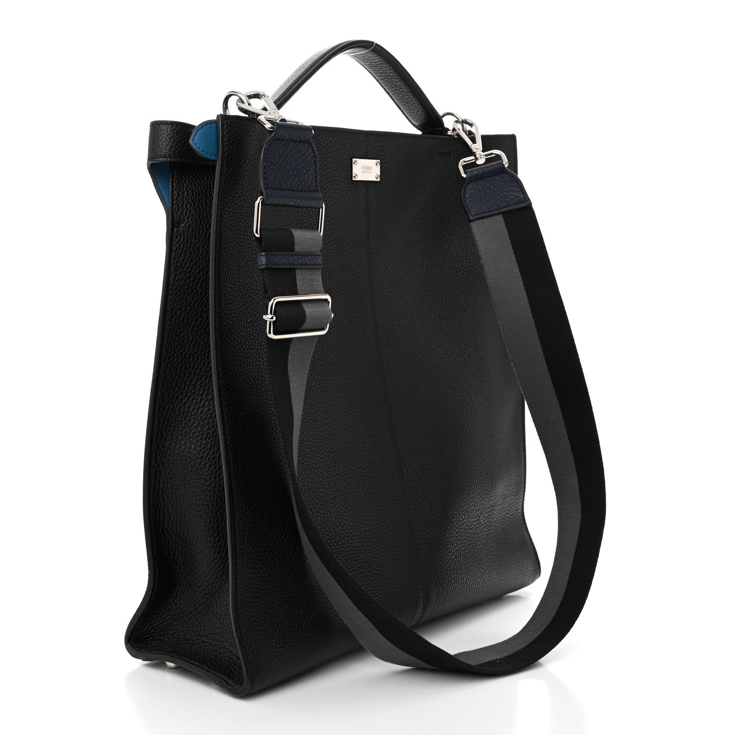 Fendi Cuoio Romano Glazed Fabric FF 1974 Peekaboo X-Lite Fit Black 3 of 9