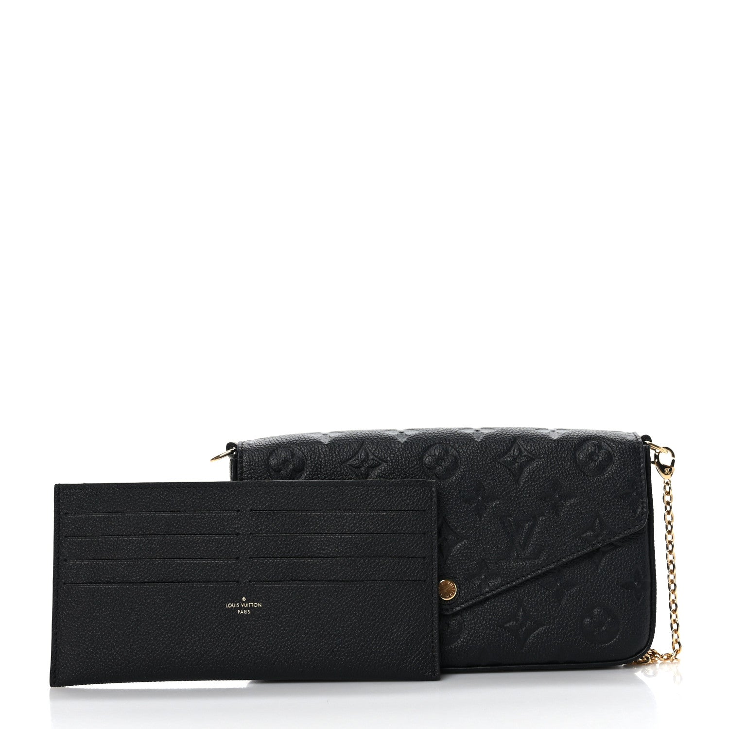 Louis Vuitton Empreinte Pochette Felicie Chain Wallet Black 2 of 9