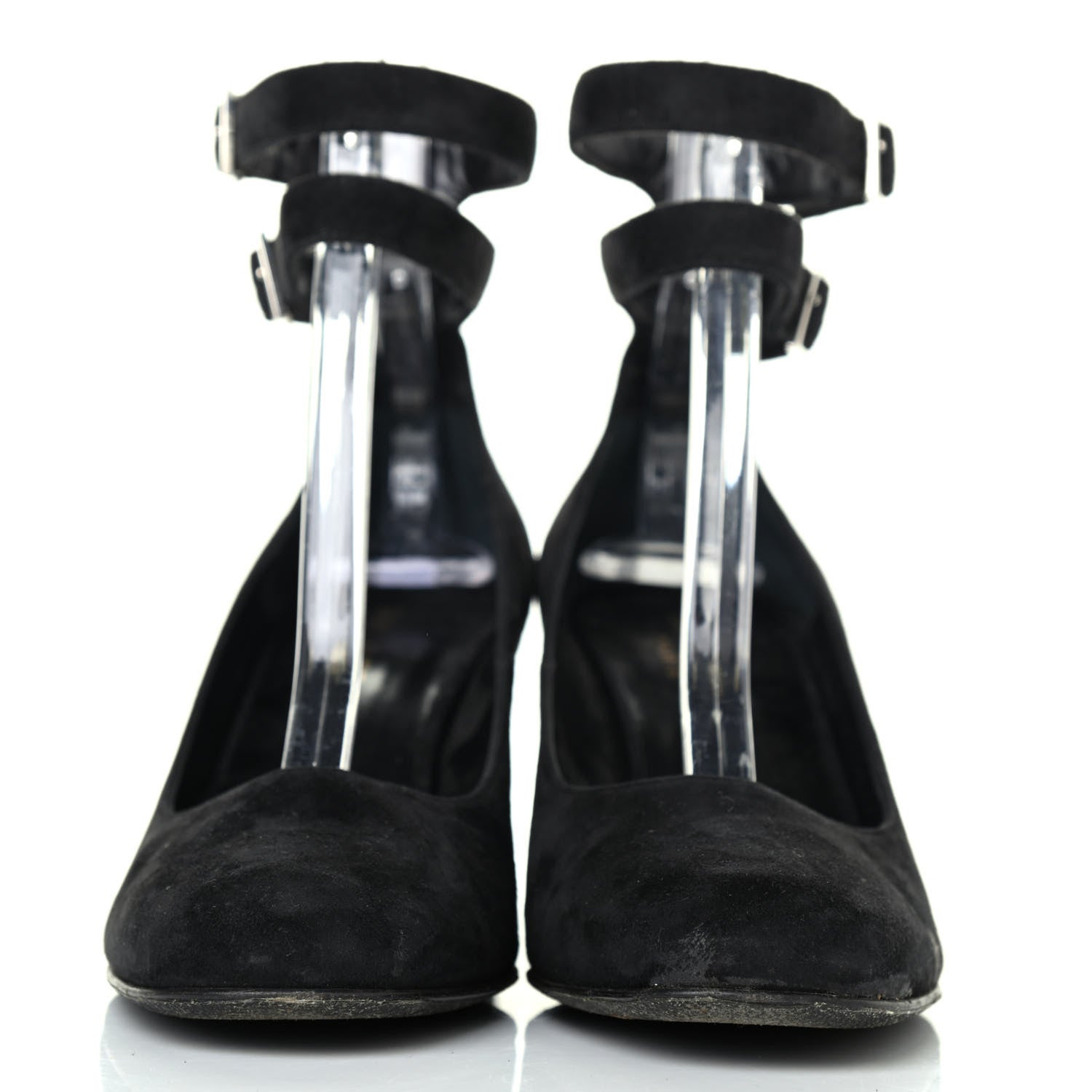 Saint Laurent Suede Babies Ankle Strap Pumps 37.5 Black 2 of 4