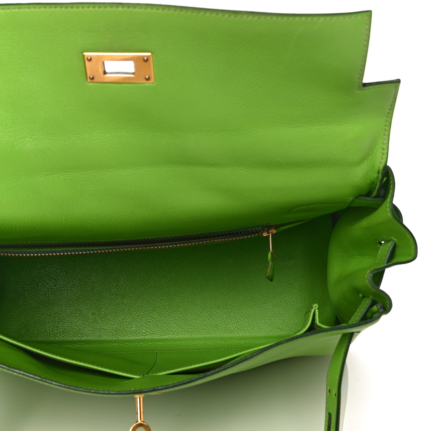 Hermes Veau Gulliver Kelly Retourne 32 Vert Cru 5 of 25