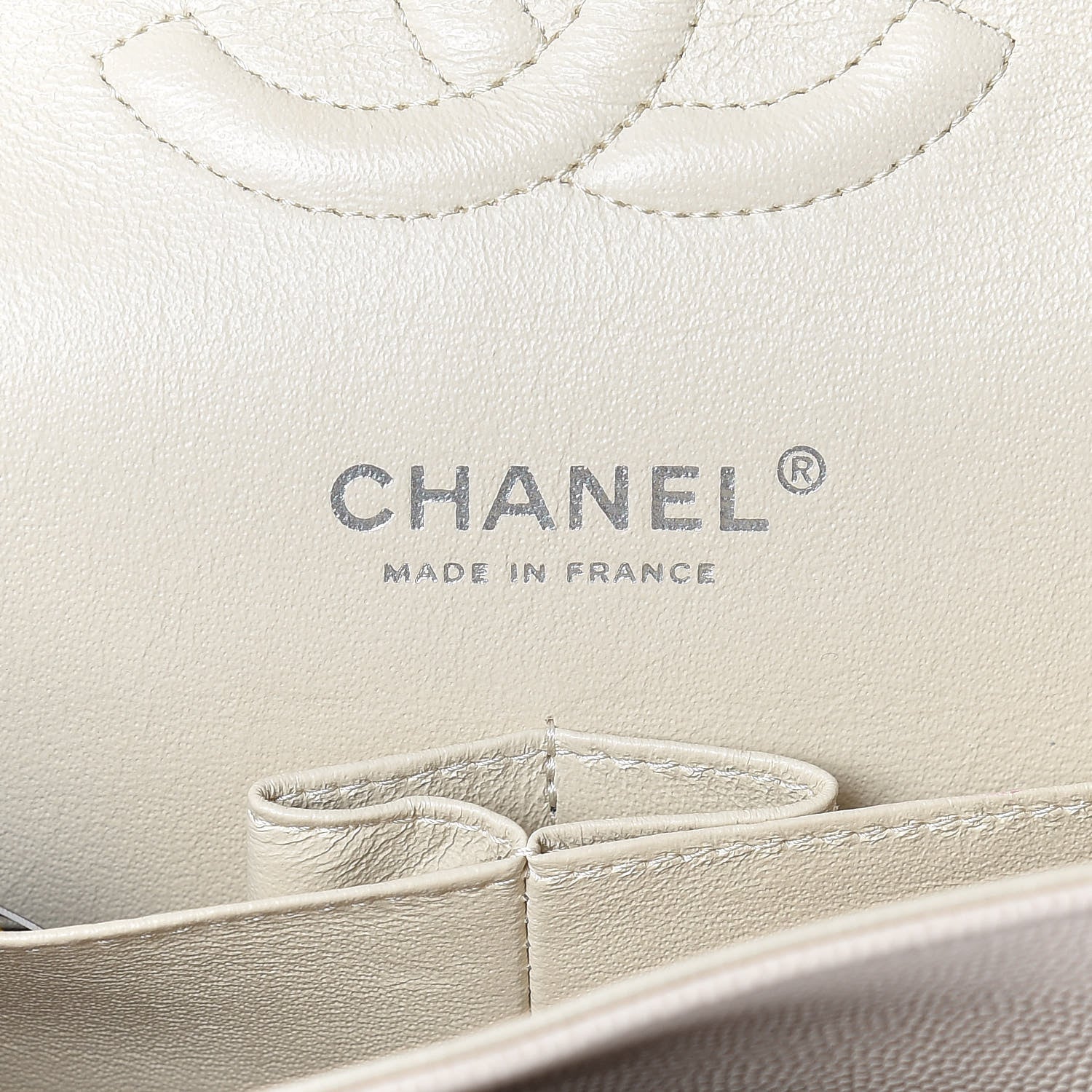 Chanel Caviar Quilted Medium Double Flap Light Beige 7 of 14